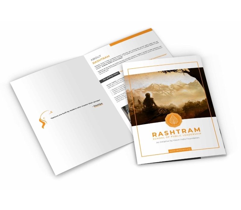 Brochure for Rashtram School of Public Leadership, an initiative by Vision India Foundation